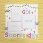 スクラップブッキング  12インチ　完成品 GO! SPORTS DAY  