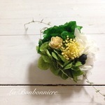 *再販*　　ちいさなコサージュ　グリーン×モスグリーン