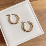 チタンピアス　ピアス　アクセサリー　フープピアス　金属アレルギー　チャンキーフープピアス　チャンキー　ゴールド　金属アレルギー対応　シンプル