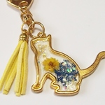 花猫キーホルダー・黄青