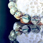 ガーデンクォーツ 庭園水晶 ◆大玉◆透明抜群◆虹◆11.2mm K00077 天然石ブレスレット パワーストーンブレスレット