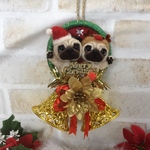 ♪クリスマス♪ベル&リース型仲良しサンタ&トナカイパグちゃん