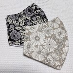 【送料無料】花柄マスク２枚　大人用