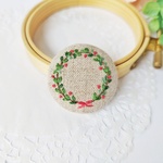 【 ヘアゴム 】刺繍 くるみボタン ( 3.8cm ) スペシャルギフト2022