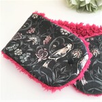 ふんわりあったか大人乙女のプチマフラーorネックウォーマー*小鳥と木の実*ことり*グレーブラウン*カシス*大人上品カラー*プードル
