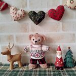 ぬいぐるみバッジ ダッフィークリスマス コスチューム