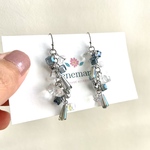 クリアブルービーズのピアス　イヤリング