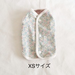 [犬服] XSサイズ 完成品 チワワ　　　　　　　　　　　　花柄 リバーシブル パイピング ベスト 背中開き 
