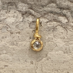 K24 ＋K22天然ドームカット・ダイヤモンド純金ペンダントトップ◇Dome Cut Diamond K24+K22  Pendant