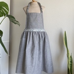 着脱簡単🌸シンプル可愛い❣️子供ギャザーエプロン&三角巾☆*:.｡. Ｌ(140〜160)サイズ｡.:*☆