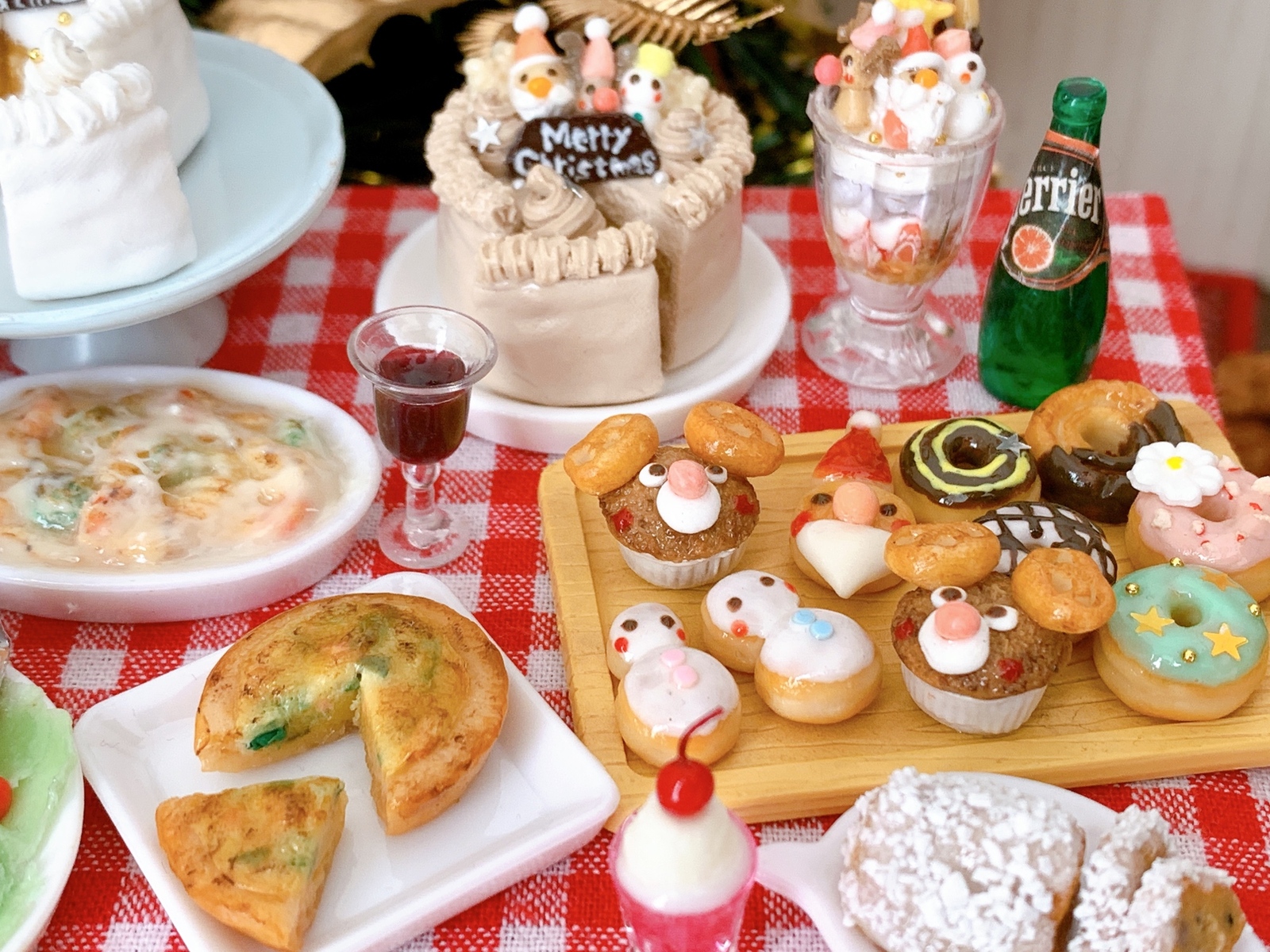 ミニチュア フェイクスイーツ クリスマス ドーナツセット - ♡Oimo 