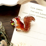 Squirrel brooch 01｜どんぐりとりすブローチ〔動物シリーズ〕 