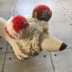 DOGニットキャップ🧶ホワイトループピンク