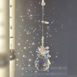 お花を添えたクリアカラーのサンキャッチャー　220 【K9クリスタル30mm】