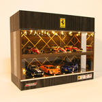 ＊sold out＊　No.303  1/43、10台展示可・ウォールナット、パイン材、ゴールドリーフ・2層式ディスプレーBOX / スタイリッシュジオラマ・トミカなどにも