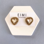 【EIMI.】刺繍シリーズ❤︎クリアハート×ゴールドビーズ