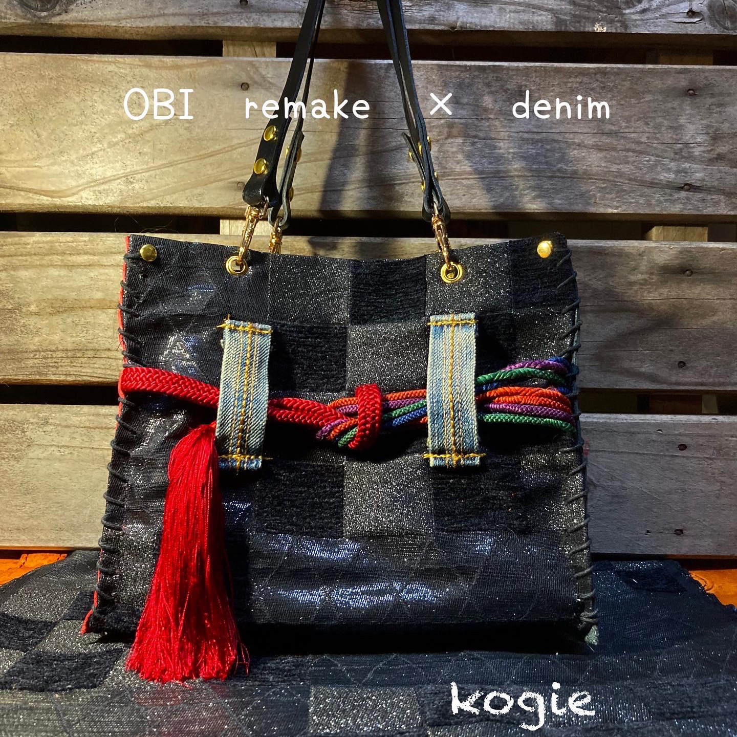 巾着ポシェット/デニムリメイク/革タグ - kogie | minne byGMOペパボ