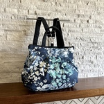 4 way バルーン型バックパック - Blue Painterly Blossom