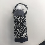 黒の唐草ねこのスリムボトルカバー ペットボトルカバー　グレー×紺