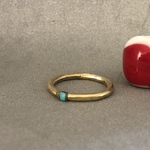 ターコイズと真鍮の指輪（１ドット）