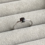 【訳あり特価品】天然石:ブラックオパールのリング（ファセットカット/シルバー）