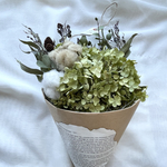 再販　アナベル紫陽花の三角スワッグ