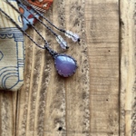 パープルカルセドニーのマクラメネックレス