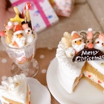ミニチュア　フェイクスイーツ　クリスマスケーキ　クリスマスパフェ　チョコ　セット　