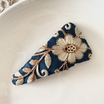 インド刺繍リボン スリーピン パッチン ヘアピン ボトルグリーン