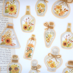 【閉店 SALE】フレークシール　yellow bottle flower　20枚