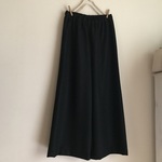 ウールストレッチ黒で作ったワイドパンツ