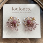 つぶつぶ花びらアクセサリー【 white×purple 】 