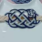 水引帯留め(藍色×薄墨色)