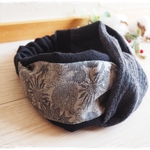 ＊　ジャカードLIBERTY ×ウールガーゼ　ねじりヘアバンド　＊