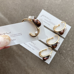 淡水パール付き イヤーカフ【片耳】(ゴールド/天然石)