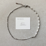 (再)パール&ステンレスチェーン ネックレス(ファルファーレ/パール/シルバ)