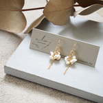 "Perl..ohana"14kgf 淡水パール  お花 ピアス☽ 