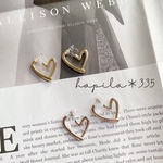 〈gold〉 Open heart フープノンホールピアス♡