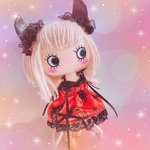 イーマリーちゃん小悪魔サテンドレス😈ツノの2点セット🎃💕❤︎