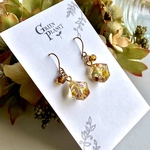 Sサイズ森鉱石【琥珀色の森】(ゴールド金具)　ピアス/イヤリング　レジンアクセサリー