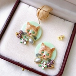 .｡.:✽ Kito ✽.｡.:* チェコガラスボタン イヤリング