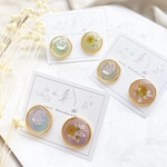 うるうる×フラワーのアシンメトリーピアス、イヤリング