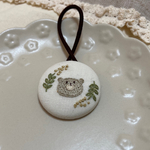 ころころくまの刺繍ヘアゴム（フラワー）