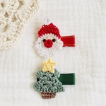 サンタクロース＆クリスマスツリーのベビーヘアクリップ2個セット♡ 赤ちゃん　新生児　出産祝い　クリスマス　お正月　新年　ハロウィン