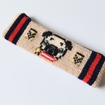 ツヴィスト刺繍のパグちゃんポーチ◆ボーダー柄