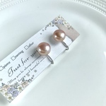 大粒照り照り本真珠　天然のピンク！シンプルsilver925イヤリング