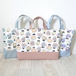 くすみカラーがかわいい　パンジー柄　  レッスンバッグ