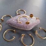 [2pcs] サージカル ステンレス 6mm平皿 ハーフリング ゴールド 金属アレルギー対応