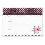 ＊【大きめサイズ】　宛名シール　水玉模様とブーケ　２４枚セット＊
