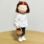 ミニチュア　ウッドビーズハンドルカゴバッグ / Miniature Wood Beads Handle Basket / hinoki